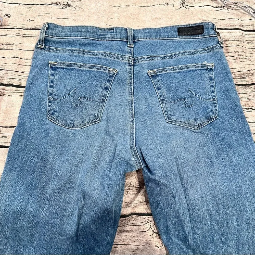 AG Adriano Goldschmied The Stevie Ankle Slim Straight Jeans; Raw Hem; Size 29